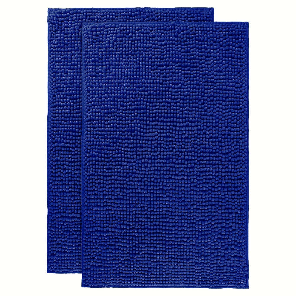 Chenille Bath Rug Extra Thick Soft Absorbent Non-Slip Bathroom Mat Machine Washable, Multiple Sizes & Colors