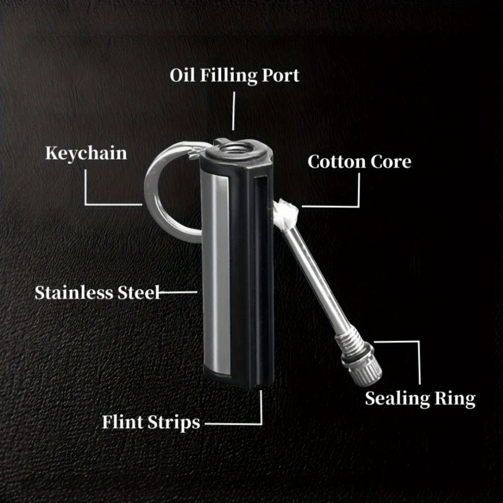 Metal Match Kerosene Lighter 10pcs, Emergency Survival Matches Multi-Functional Keychain Fire Starter for Outdoor Camping Hiking Survival Gear, Windproof Reusable Fire Starting Tools ¨C No Lighter Fuel Included