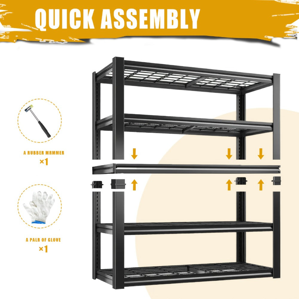 2500LBS Garage Storage Shelves Adjustable Metal Shelving 72¡± ¨C Upgrade Double Layer Column Commercial Grade Utility Rack | 5-Tier Steel Shelf for Warehouse, Basement, Kitchen & Pantry | 35.5¡±W ¡Á 16¡±D ¡Á 72¡±H Black