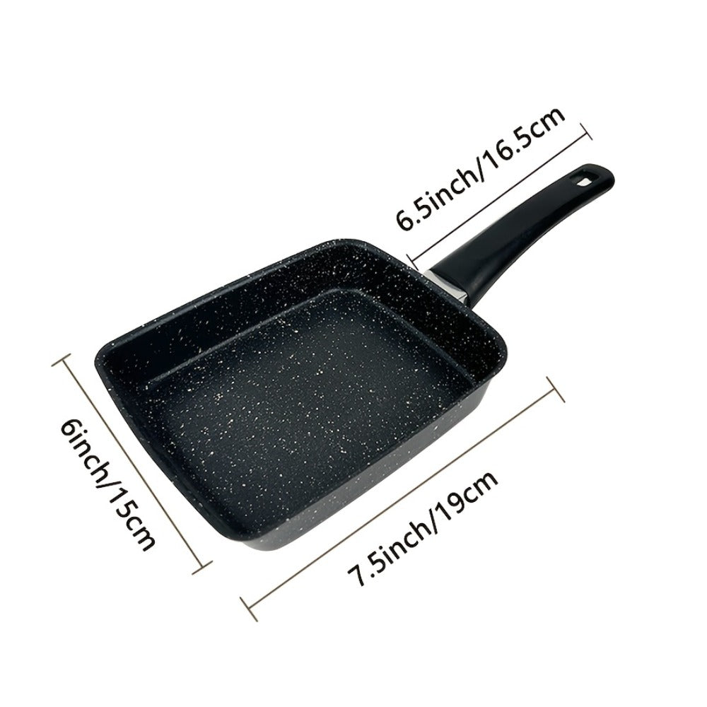Tamagoyaki Pan Japanese Nonstick Rectangular Egg Pan for Omelettes & Rolls ¨C Induction Halogen Compatible Dishwasher Safe Wooden or Plastic Handle with Optional Silicone Spatula