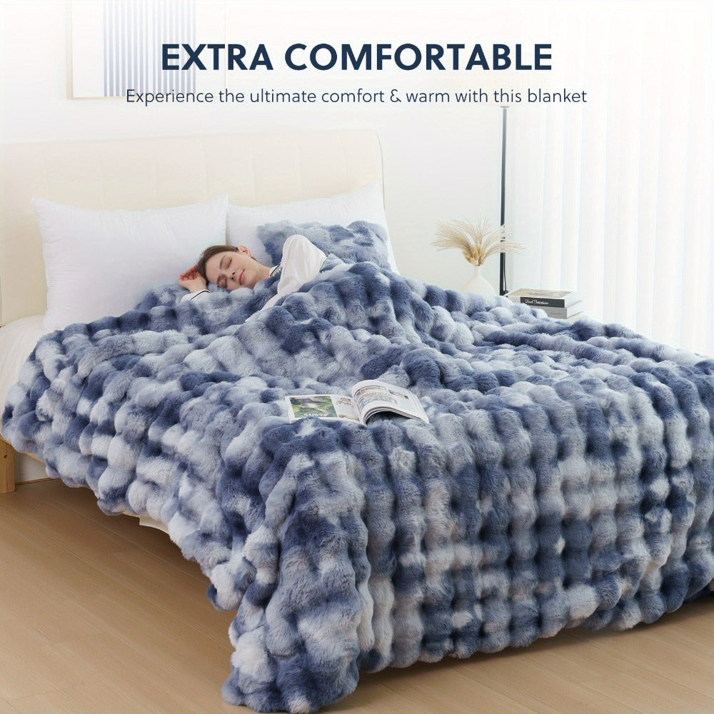 Faux Rabbit Fur Throw Blanket ¨C Ultra-Soft Plush Fleece for Bed, Couch, Sofa & Travel, All Season, 11 Colors, Throw to King Size
