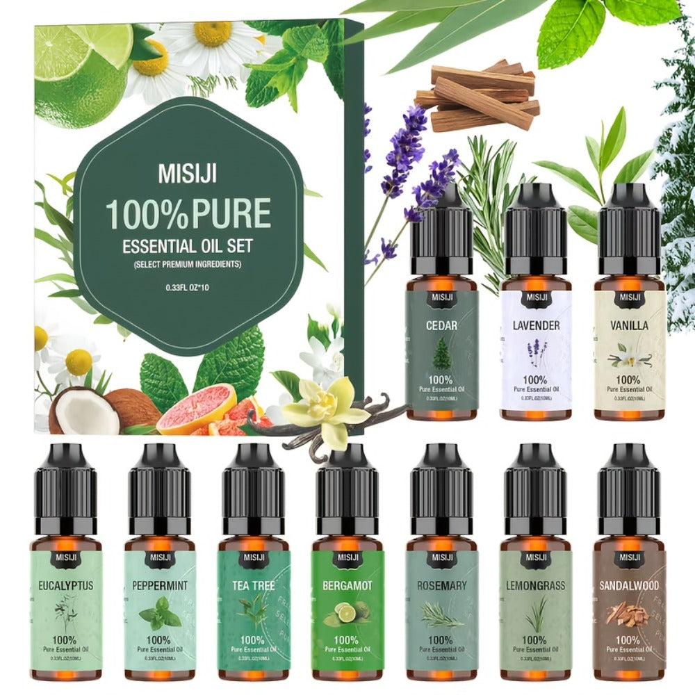 Essential Oils Set for Diffuser ¨C Rosemary Aromatherapy Scented Oils for Home Air Freshening, Humidifier, Candle Making & Laundry, Perfect Valentine's Day Gift for Women (6/10/20 x 0.34oz)