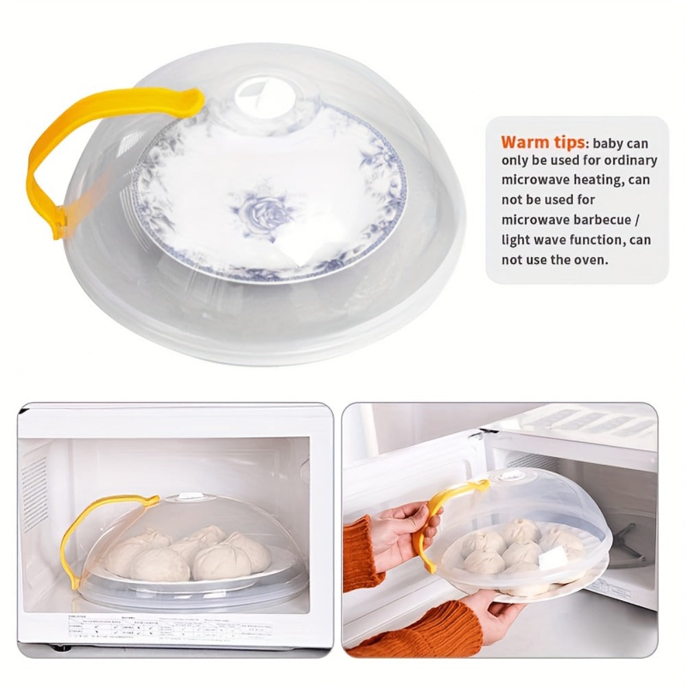 Microwave Food Cover Splash Guard 2 Pack with Steam Vent and Handle BPA-Free Plastic Splatter Guard Lid for Microwave Oven Kitchen Cooking Easy to Clean Reusable