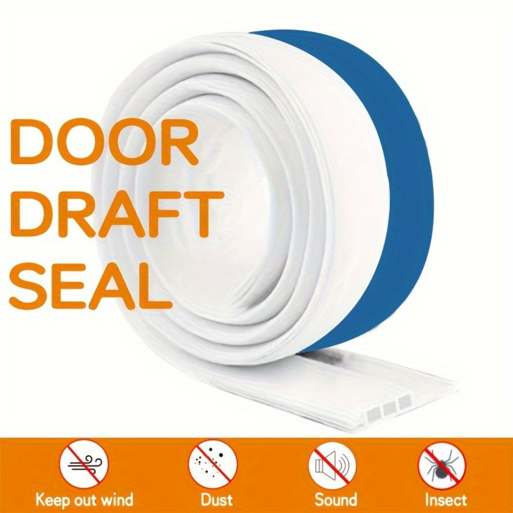 Door Draft Stopper 2pcs Silicone Weather Stripping 37¡± Under Door Seal Strip with Strong Adhesive ¨C Noise Reduction, Energy Saving, Easy Install for Interior & Exterior Doors, Brown & Black