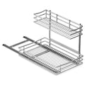Cabinet Pot & Pan Organizer Rack with 10 Adjustable Dividers, 11¡±W x 17.5¡±D x 8.3¡±H, Chrome Steel Kitchen Storage