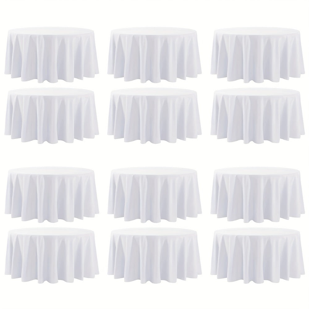 120 Inch Round Tablecloth Bulk Pack ¨C Wrinkle-Free Table Cover for Wedding, Party, Christmas & Halloween, Black or White (6/12/18 Pack)