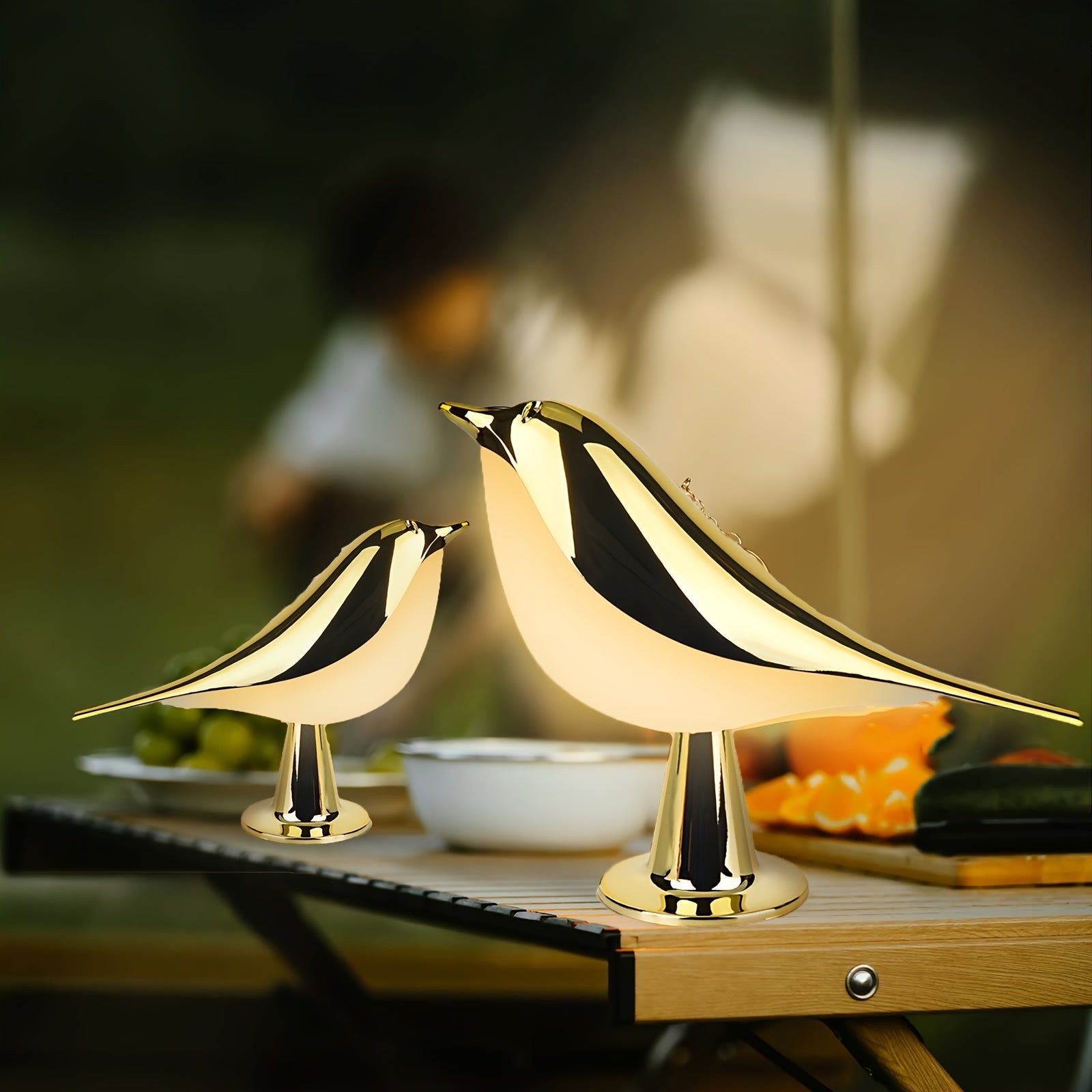 Magpie Bird Desk Lamp 2 Pack 16 Color Dimmable Cordless Night Light USB Charging Touch Control with Aromatherapy Diffuser Function for Bedroom Valentine Gift Festival Home Decor