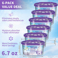 Portable Dehumidifier Boxes 6-Pack | Moisture Absorber & Odor Eliminator for Closets, Bathrooms, RVs, Boats & Bedrooms
