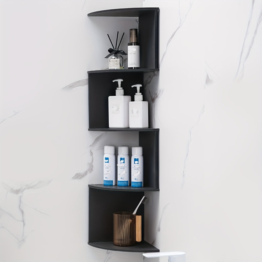 Corner Wall Shelf 3-5 Tier Floating Hanging Corner Shelf Wall Mounted Storage Organizer for Living Room Bedroom Kitchen Bathroom Office