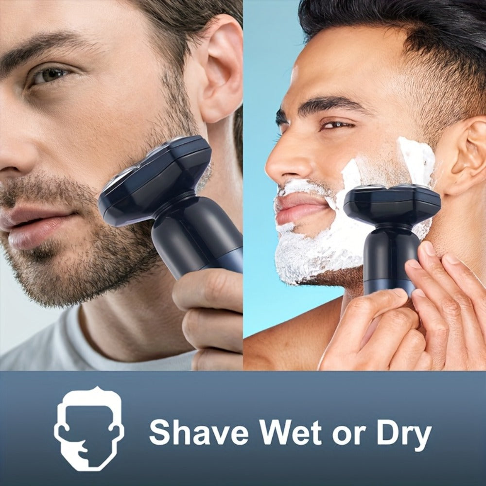 Rotary Shaver for Men 3-in-1 Cordless Rechargeable Electric Razor - Floating Head Wet Dry Shaver, 800mAh Lithium Battery, LED Display, Nose Hair & Sideburns Trimmer, Father's Day Gift