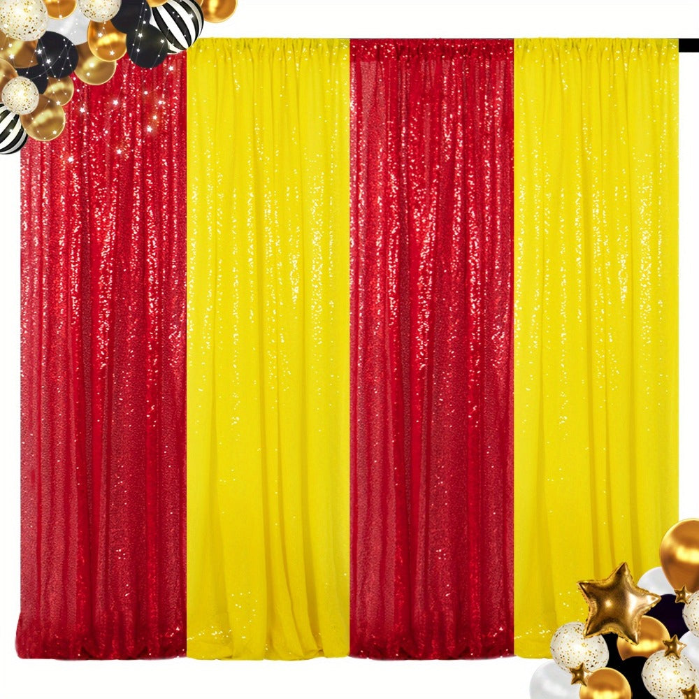 Sequin Backdrop Curtain 4 Panels 2FTx8FT ¨C Shimmer Glitter Background for Wedding Party Photo Booth Decoration