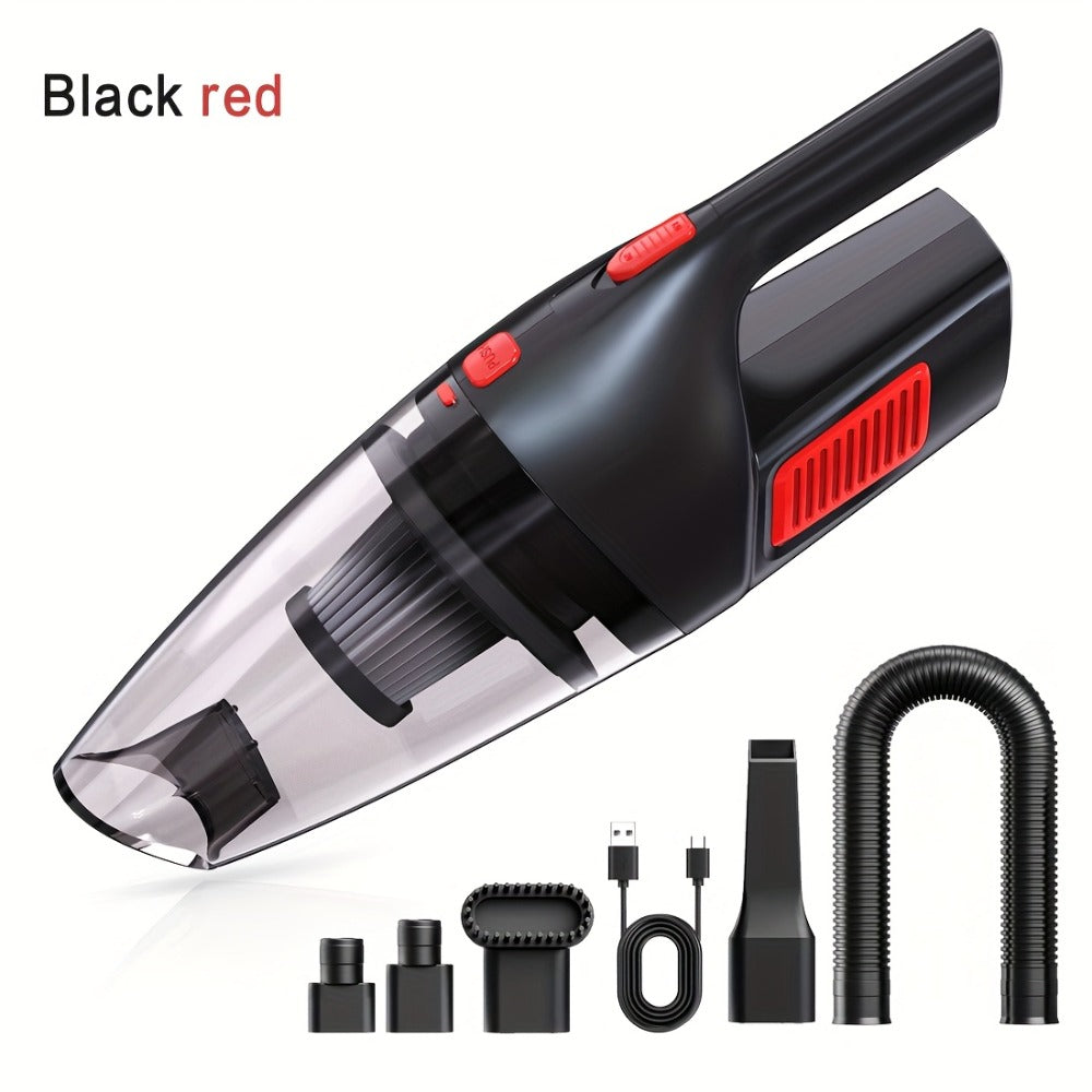 Handheld Vacuum Cleaner Cordless 200W Powerful Suction Lightweight Portable with Low Noise 40dB Crevice Tool Easy Empty Dustbin for Car Home Office Carpet Hard Floor (Black Red Black Purple)