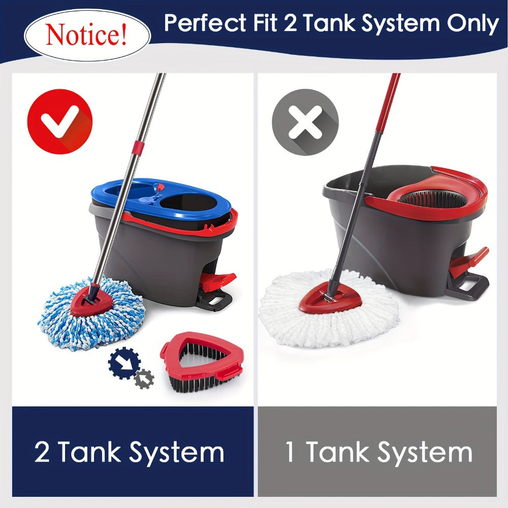 Spin Mop Replacement Heads 6 Pack with Scrub Brush & Base ¨C Microfiber Mop Heads Refills Machine Washable Deep Cleaning Floor Mop Pads for Spin Mop Bucket System Home Kitchen Hardwood Tile