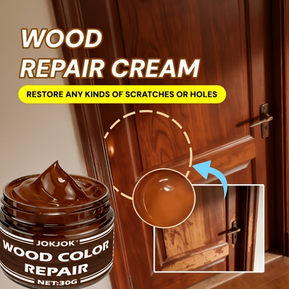 Wood Repair Paste Filler - Furniture Scratch Crack Restore Agent for Doors Cabinets Tables Chairs Floors - Color Restoring Wood Putty Easy Apply Fast Dry Surface Repair Kit