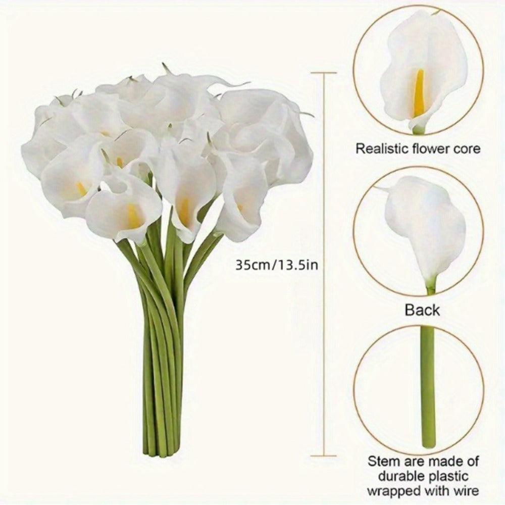 Eternal Lotus Flower Bouquet 20pcs ¨C Horseshoe Lotus Artificial Flowers for Wedding Decoration, Home Floral Arrangements, Outdoor & Festival Decor ¨C White, Black, Red & Orange (No Vase)