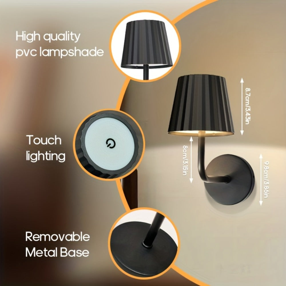 LED Wall Sconce Touch Dimmable Remote Control USB Powered Battery Backup 3 Color Temperatures Timer Easy Install for Bedroom Living Room Hallway Low Voltage No Wiring 1pc or 2pcs