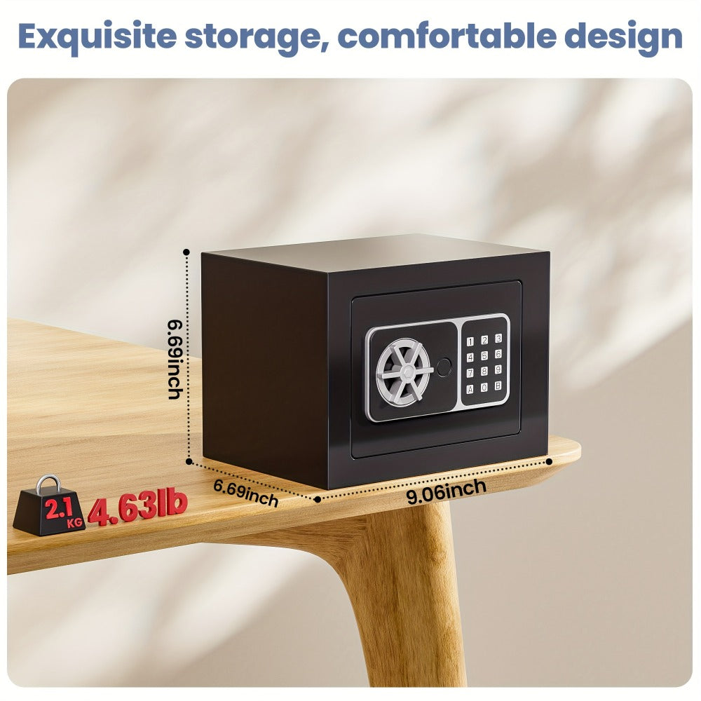 Fingerprint Safe Box with Password and Key Lock 0.3 0.8 1.13 1.71 Cu Ft Home Security Safe for Money Documents Passports Jewelry Bedroom Office Bedside Electronic Combination Lock Steel Safe