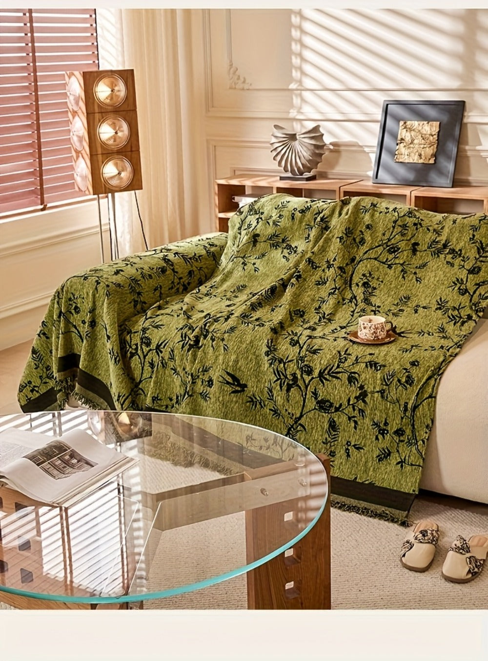 Sofa Cover Chenille Thickened Non-Slip Couch Slipcover Floral Pattern for Living Room Office Pet-Safe All-Season ¡ª 1 2 3 4 Seater Sizes