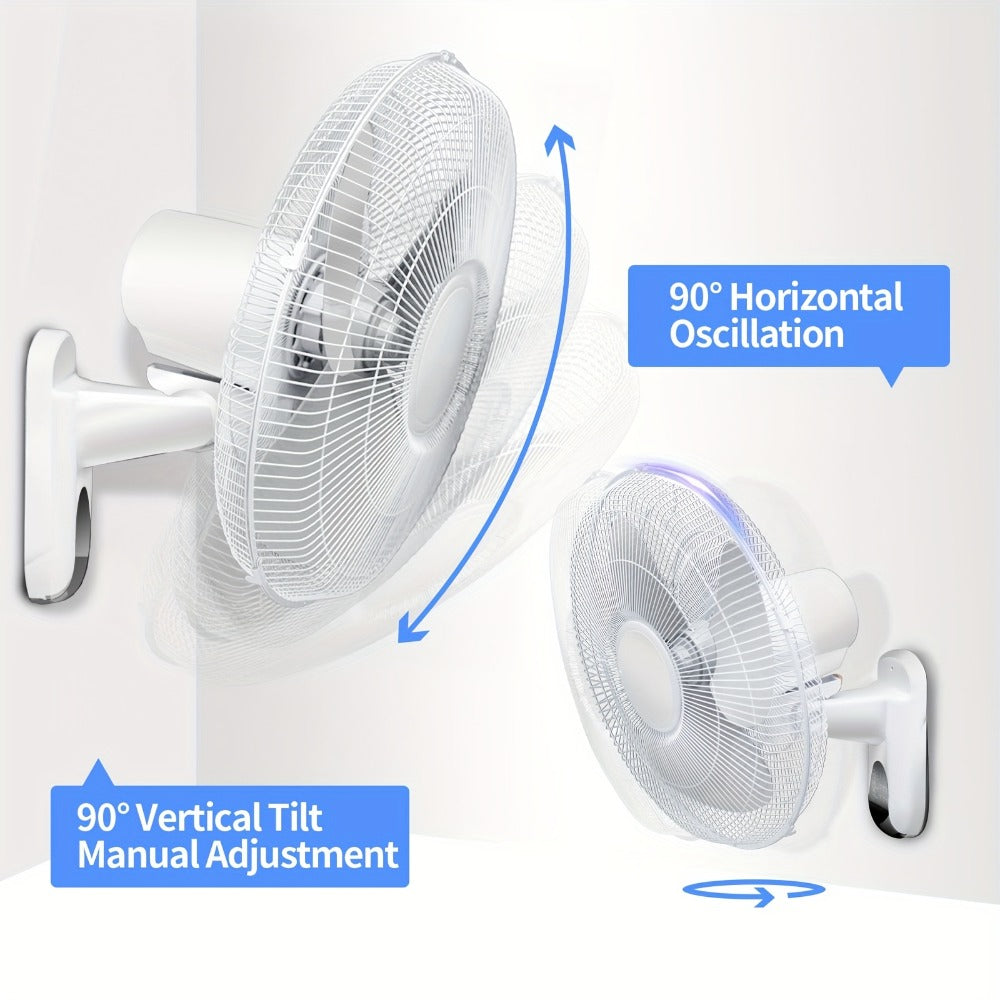 Wall Mounted Fan 18¡±/16¡± with 3 Speed Settings ¨C Quiet Heavy Duty Electric Fan for Home, Garage & Industrial Use, Portable Shop Fan with Adjustable Tilt, Black or White