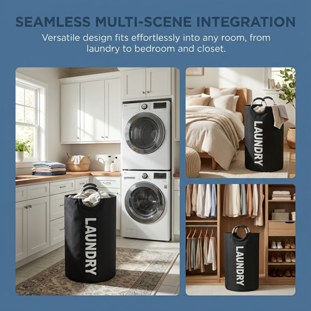 Extra Large Foldable Laundry Basket Set 95L/25.1 Gal Waterproof Oxford Cloth Tall Storage Baskets for Bedroom Bathroom Dorm Wardrobe Organization