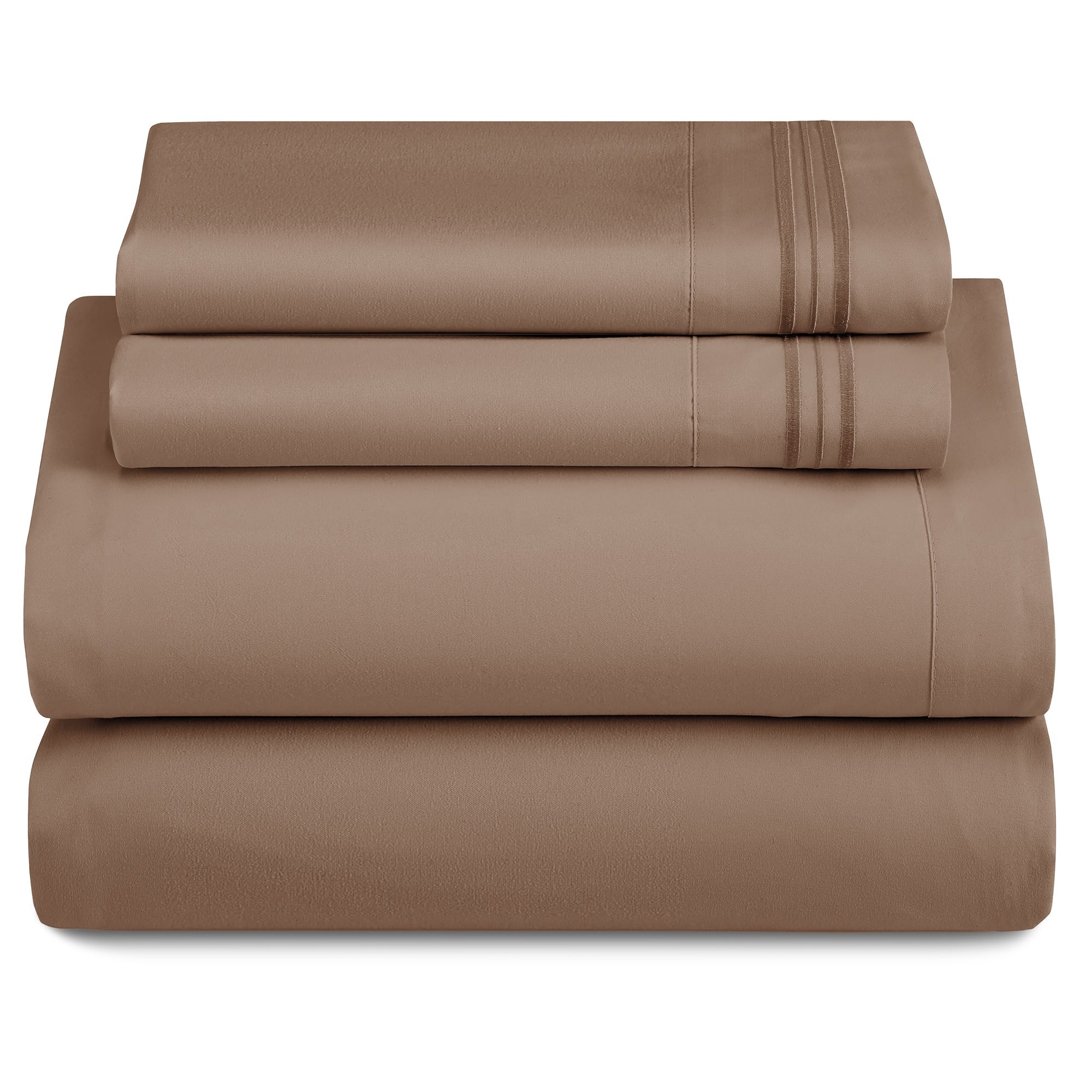 Bed Sheets Set 4-Piece Microfiber 1800 Series Deep Pocket Fitted Sheet Flat Sheet Pillowcases Soft Breathable Wrinkle Fade Resistant Twin Full Queen King Cal King 20 Colors