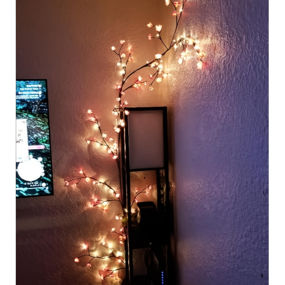 96 LED Fairy Lights USB Powered - 6ft Bendable Willow Branch String Lights with 8 Modes & Remote Control for Indoor Home Decor, Wedding, Christmas, Holiday Party