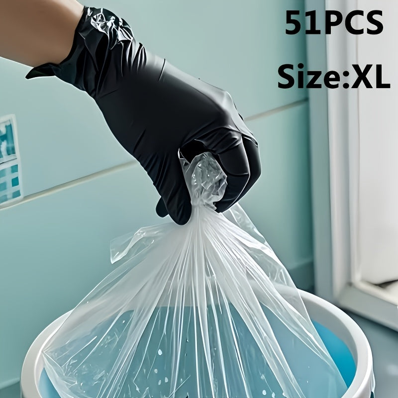 Disposable Nitrile Gloves Black ¨C Powder Free, Latex Free Protective Gloves for Household Cleaning, Pet Bathing, Tattoo, Hair Coloring & Professional Use (S/M/L/XL)