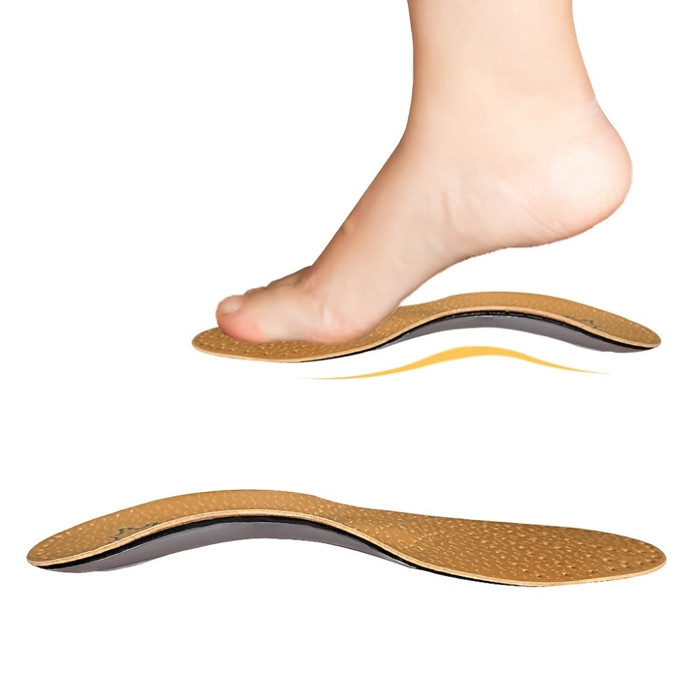 Leather Arch Support Insoles for Men & Women ¨C Cushioned Latex Orthotic Shoe Inserts with Nylon Support for All-Day Comfort and Pain Relief