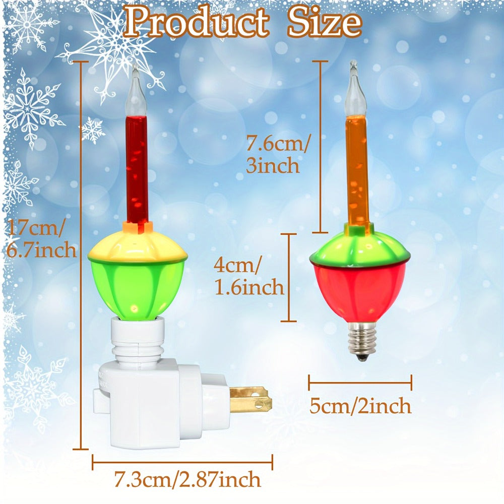 Christmas Bubble Lights 2 Pack Traditional Multi-Color Bubble Liquid Night Lights Plug-In Wall Light for Christmas Tree Thanksgiving Living Room Bedroom Corridor Holiday Decoration