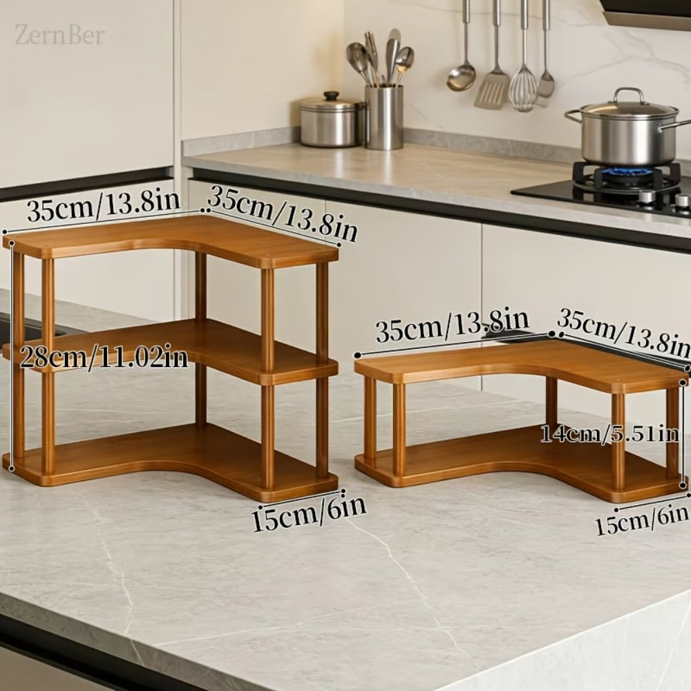 Corner Shelf Organizer for Kitchen, 3-Tier Triangular Coffee Station Storage Rack for Countertop, Holds Cups, Mugs, Coffee Accessories and Kitchen Essentials