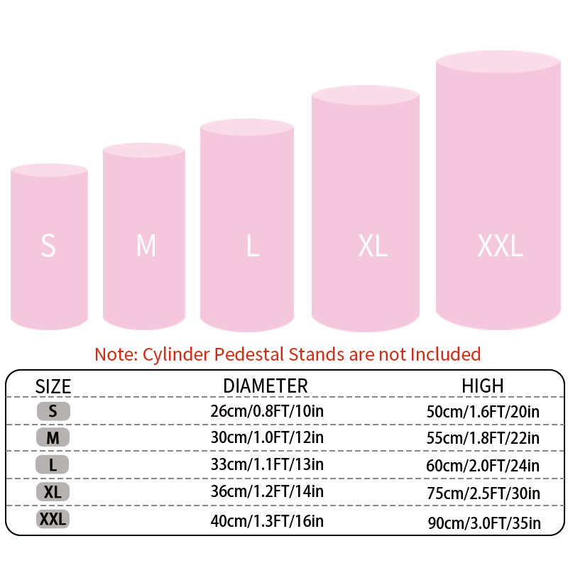 Cylinder Pedestal Stand Covers 5pcs ¨C Stretch Fabric Pillar Covers for Wedding Party Birthday Baby Shower Dessert Table Backdrop Decor White Pink