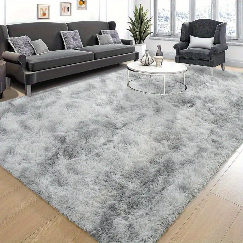 Gradient Color Soft Area Rug - Washable Anti-Slip Shaggy Fluffy Carpet for Living Room & Bedroom | Modern Machine-Made Floor Mat in Extra Large Sizes | Cozy Plush Rug in Multiple Colors