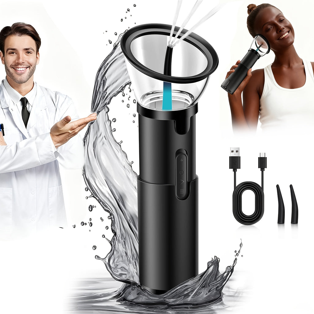 Electric Ear Wax Removal System ¨C Water-Powered Ear Irrigation Flusher, IPX7 Waterproof, Safe & Effective Ear Cleaning Tool for Wax Buildup