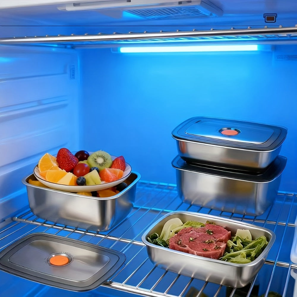 Stainless Steel Food Storage Containers, 6-Pack Airtight Stackable Meal Prep Containers with Lids ¨C 40.58 oz Each, Heavy-Duty Lunch Box Set for Fridge, Freezer, Leftovers, Vegetables, Meat and Pantry