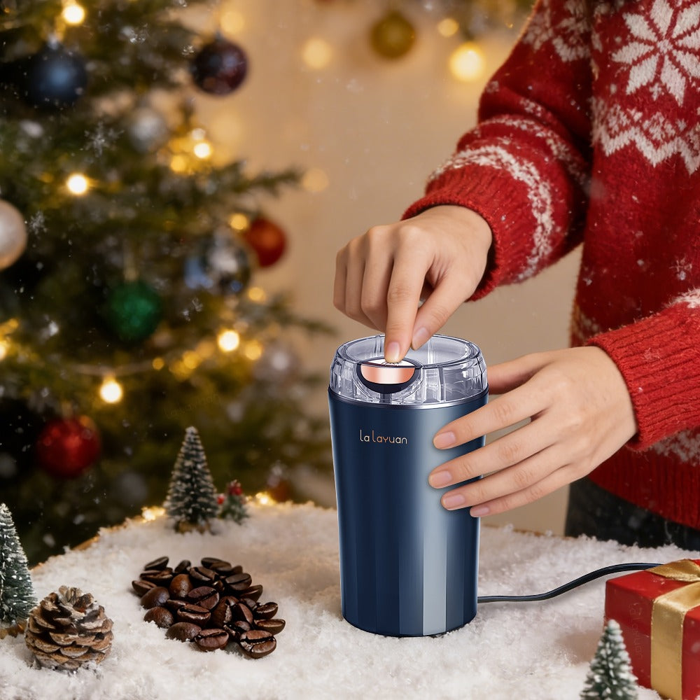 Coffee Bean Grinder Electric 200W Powerful Motor Stainless Steel Chamber Ultra-Fine Blade Grinder One-Touch 12 Cups Multi-Purpose for Spices Nuts Grains 110V US Plug