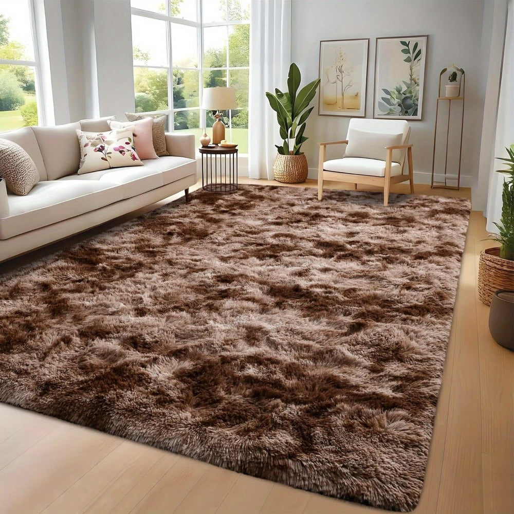 Tie-Dye Shaggy Fluffy Area Rug Non-Slip Machine Washable ¨C Soft Plush Fuzzy Carpet for Bedroom, Living Room, Hallway & Dorm ¨C 6 Colors, 4 Sizes: 2x6, 3x5, 6x9, 8x10 Ft
