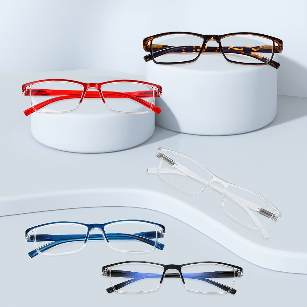 Rimless Reading Glasses for Women 3 Pack - Blue Light Blocking Lightweight Metal Frameless Readers with Anti Eyestrain Lenses, Multiple Colors and Magnifications 1.0X to 4.0X