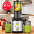 Centrifugal Juicer with 4.3-Inch Wide Feed Chute - 3-Speed Electric Juicer Machine for Whole Fruits & Vegetables, High Juice Yield, 3 Interchangeable Strainers, Easy to Clean, BPA-Free