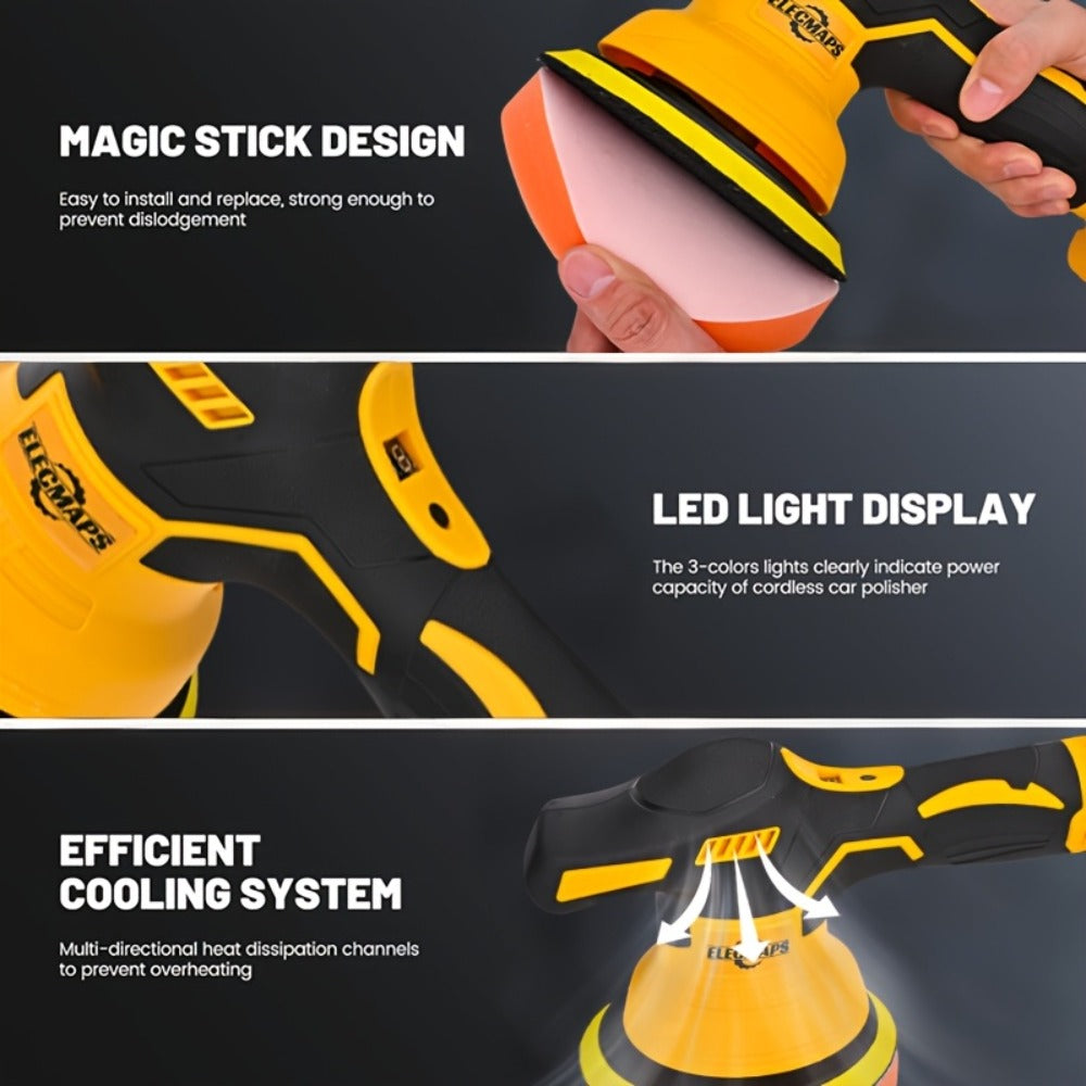 Cordless Car Polisher for DeWalt 20V Battery - 6 Variable Speeds 6800 RPM Buffer Polisher for Car Detailing Waxing Polishing Auto Scratch Removal Tool Gift for Men (Battery Not Included)