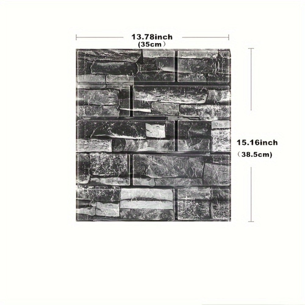 3D Foam Brick Wall Sticker 100 Pieces Self Adhesive Waterproof Soft Wallpaper Panel for Living Room Bedroom Bathroom Kitchen Home Decor White Rock Black Rock Red Marble Flower