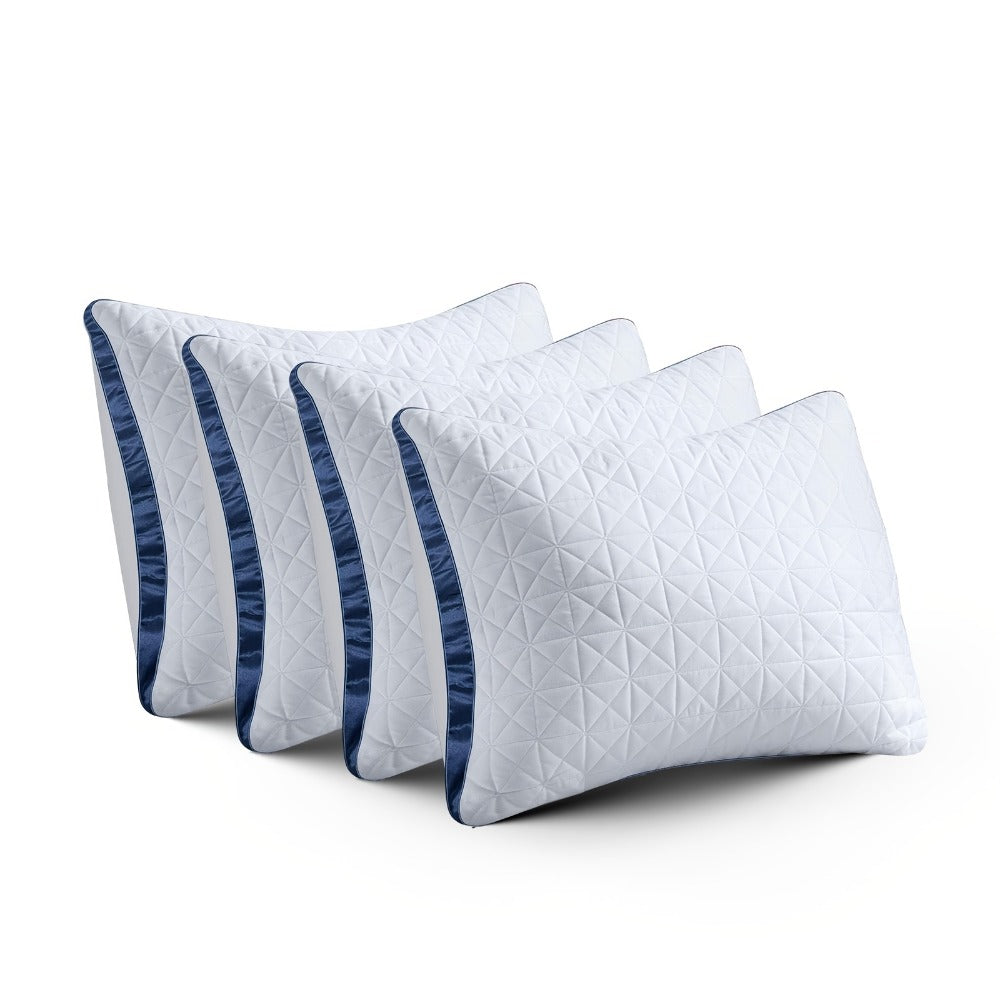 Hotel Luxury Bed Pillows for Sleeping ¨C Down Alternative Gusseted Pillow Set, Supportive & Breathable for Side Back Stomach Sleepers, Standard Queen King Size, Pack of 2 or 4