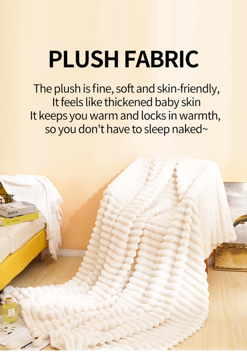 500gsm Heavy Plush Blanket ¨C Ultra Thick Soft Warm Fluffy Blanket for Bed, Sofa & Travel, Baby to Double Size, 5 Colors