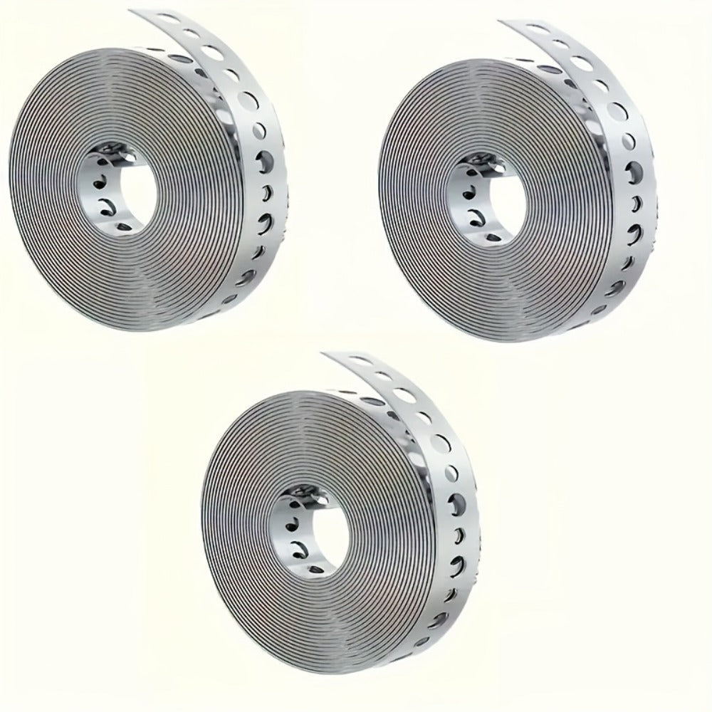Galvanized Steel Pipe Support Bar with Pre-Drilled Holes - Heavy-Duty Corrosion-Resistant Hanging Rod for Plumbing HVAC Garage Workshop, Industrial Metal Tube Rack, 5m / 10m / 15m Options