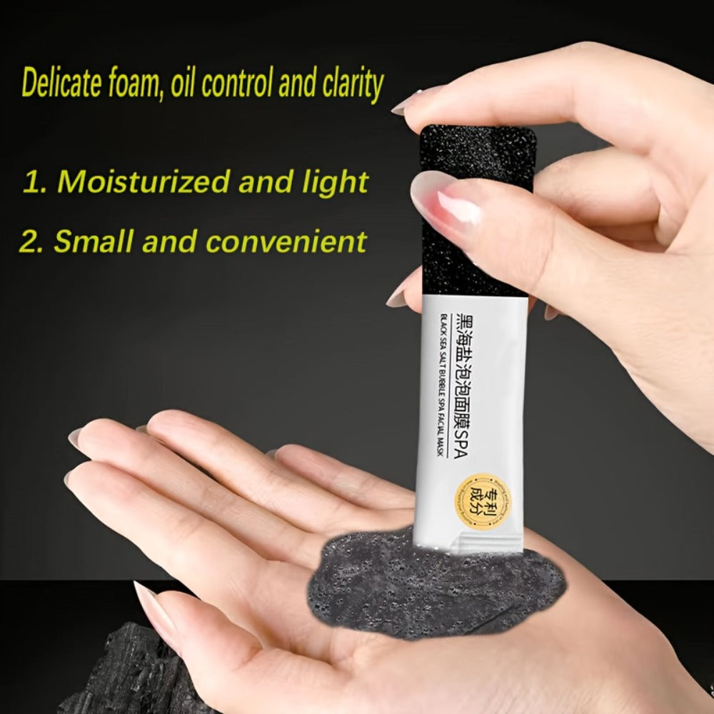 Black Sea Salt Bubble Mask with Nicotinamide, Moisturizing Foam Mud Mask Alcohol-Free for All Skin Types, Unisex Deep Cleansing Pore Purifying Face Mask ¨C Individual Portable Packs for Travel (12/24/36 Pack)