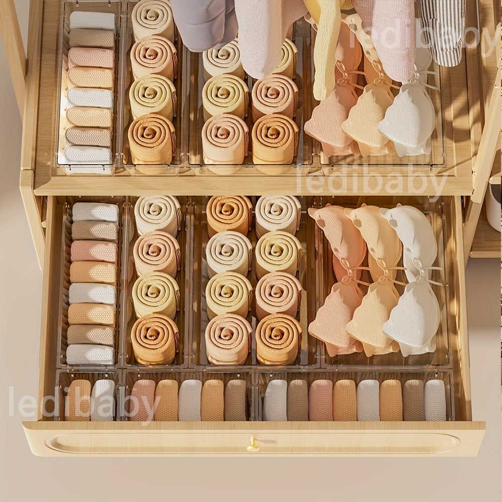Drawer Organizer Set 25pcs Transparent Plastic Storage Boxes | Bathroom Vanity Makeup Organizer Tray for Cosmetics, Jewelry, Office Desk & Bedroom Dresser - Multifunctional PET Stackable Divider Kit