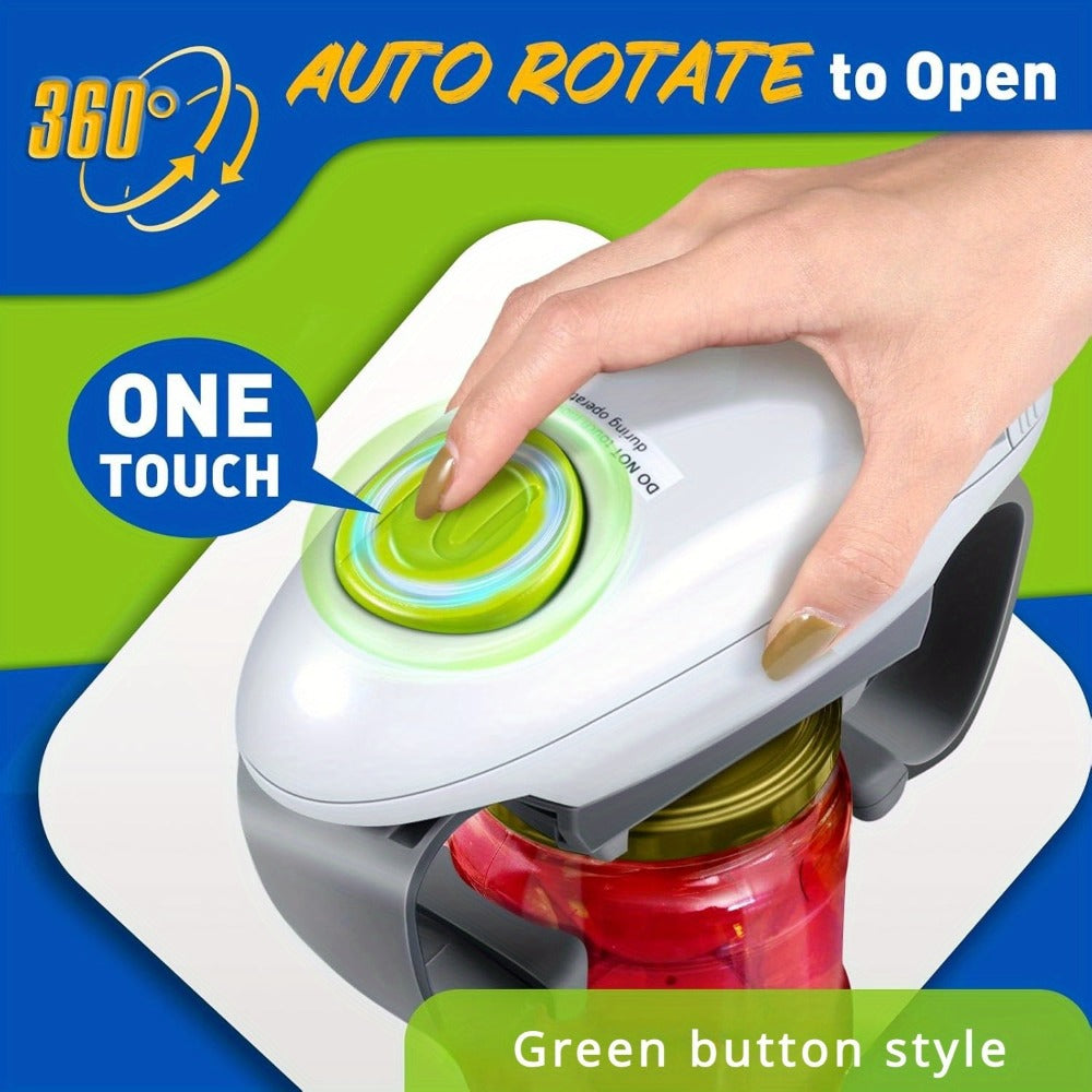 Electric Jar Opener for Elderly & Weak Hands ¨C One-Touch Auto-Off, High Torque Battery-Powered Jar Lid Opener with Ergonomic Design for Kitchen