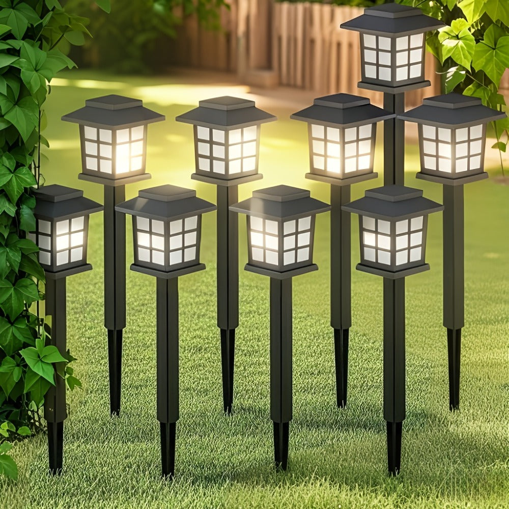 Solar Garden Lights Outdoor Waterproof Landscape Pathway Lights Solar Powered LED Stake Lights for Yard Patio Walkway Holiday Decor Warm White Colorful