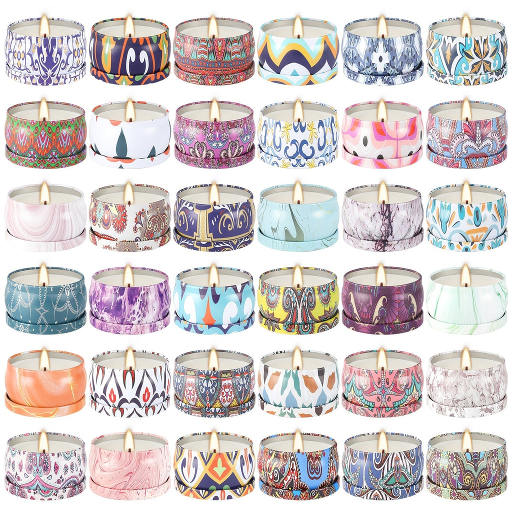 Candle Gift Set 36-Pack ¨C Natural Soy Wax Scented Candles in Tin Cans, Aromatherapy Candles for Yoga, Spa, Bath & Home Decor, Portable Travel Candles, Perfect Gift for Women & Men, Mother's Day, Valentine's Day & Birthdays