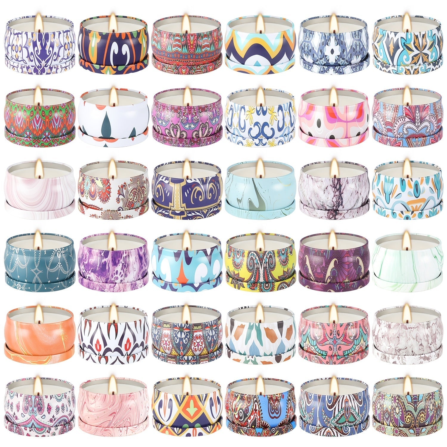 Candle Gift Set 36-Pack ¨C Natural Soy Wax Scented Candles in Tin Cans, Aromatherapy Candles for Yoga, Spa, Bath & Home Decor, Portable Travel Candles, Perfect Gift for Women & Men, Mother's Day, Valentine's Day & Birthdays