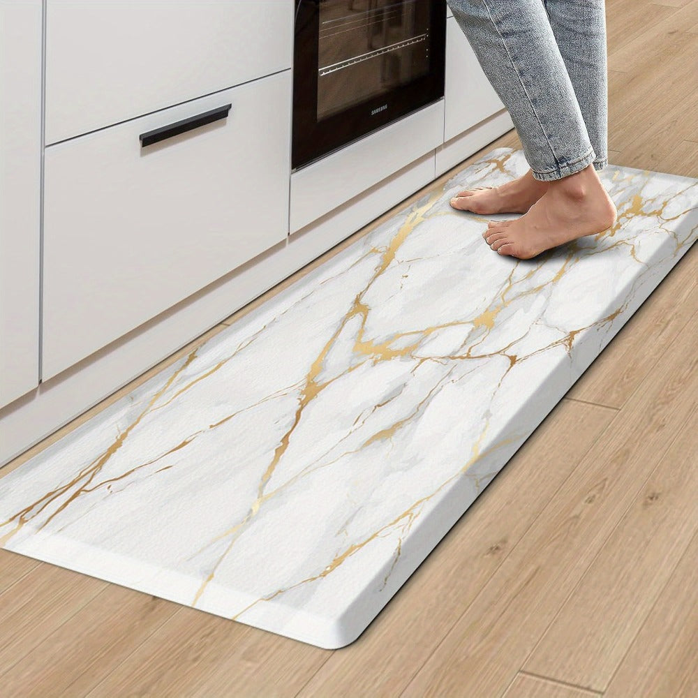 Anti Fatigue Kitchen Mat Non-Slip Cushioned Floor Rug for Standing Desk Sink Office - Marble Pattern